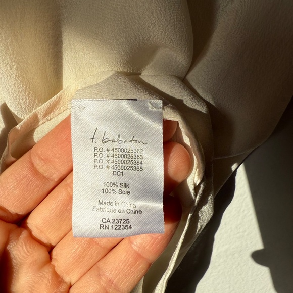 Aritzia Babaton 100% Silk Blouse ~ Brand New ~ XXS - Picture 6 of 8